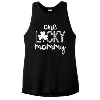 Wo Funny One Lucky Mommy St Patricks Day Gift Gift Ladies PosiCharge Tri-Blend Wicking Tank