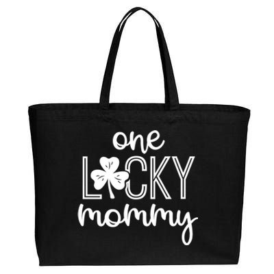 Wo Funny One Lucky Mommy St Patricks Day Gift Gift Cotton Canvas Jumbo Tote