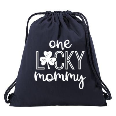 Wo Funny One Lucky Mommy St Patricks Day Gift Gift Drawstring Bag