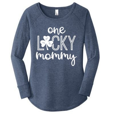 Wo Funny One Lucky Mommy St Patricks Day Gift Gift Women's Perfect Tri Tunic Long Sleeve Shirt