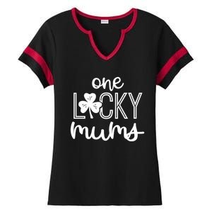 Wo Funny One Lucky Mums St Patricks Day Gift Gift Ladies Halftime Notch Neck Tee