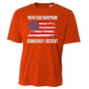 With Fear Ouripsum Democracy I Dessent Usa Flag Cooling Performance Crew T-Shirt