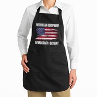 With Fear Ouripsum Democracy I Dessent Usa Flag Apron
