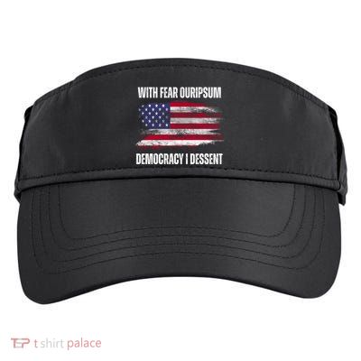 With Fear Ouripsum Democracy I Dessent Usa Flag Adult Drive Performance Visor
