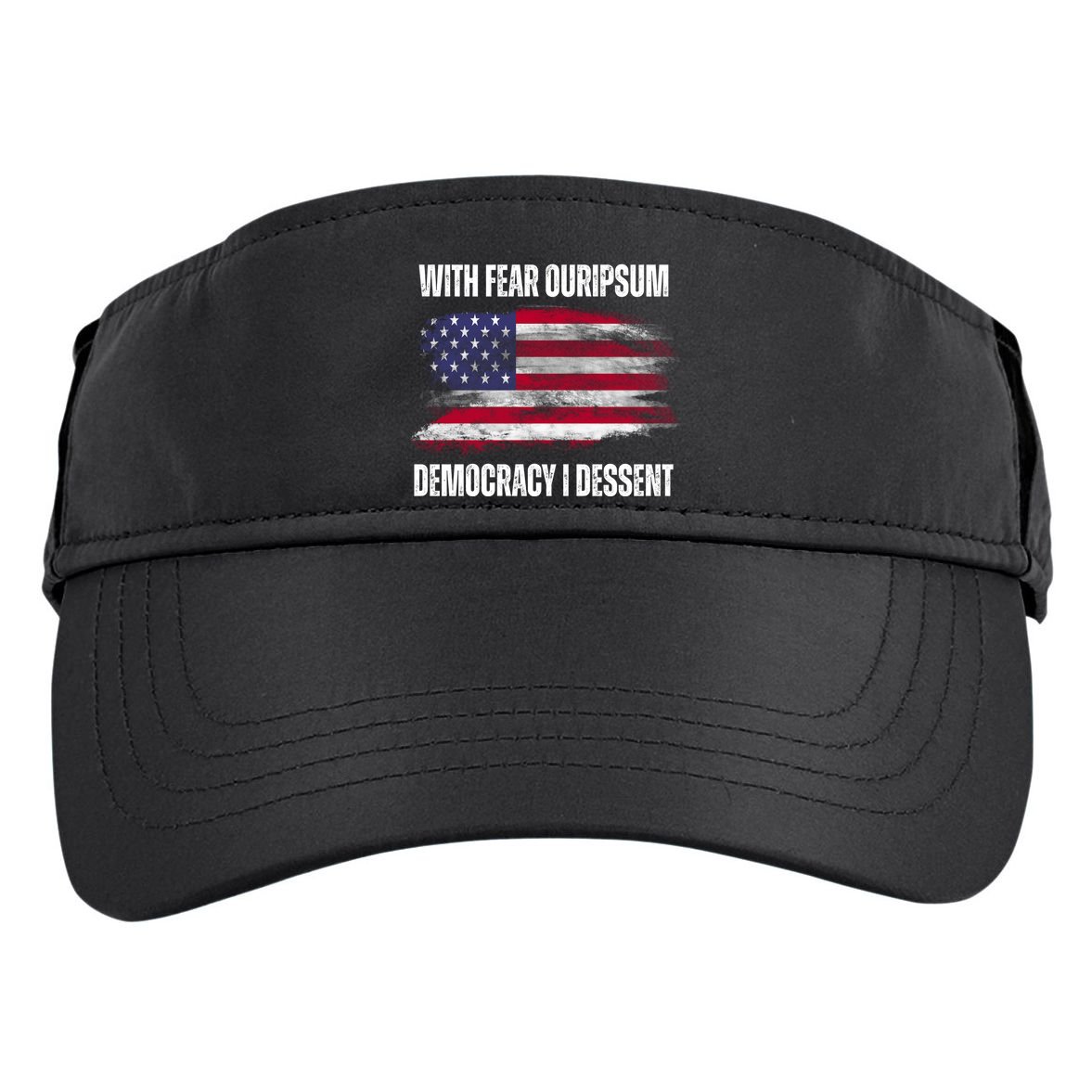 With Fear Ouripsum Democracy I Dessent Usa Flag Adult Drive Performance Visor