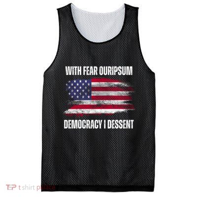 With Fear Ouripsum Democracy I Dessent Usa Flag Mesh Reversible Basketball Jersey Tank