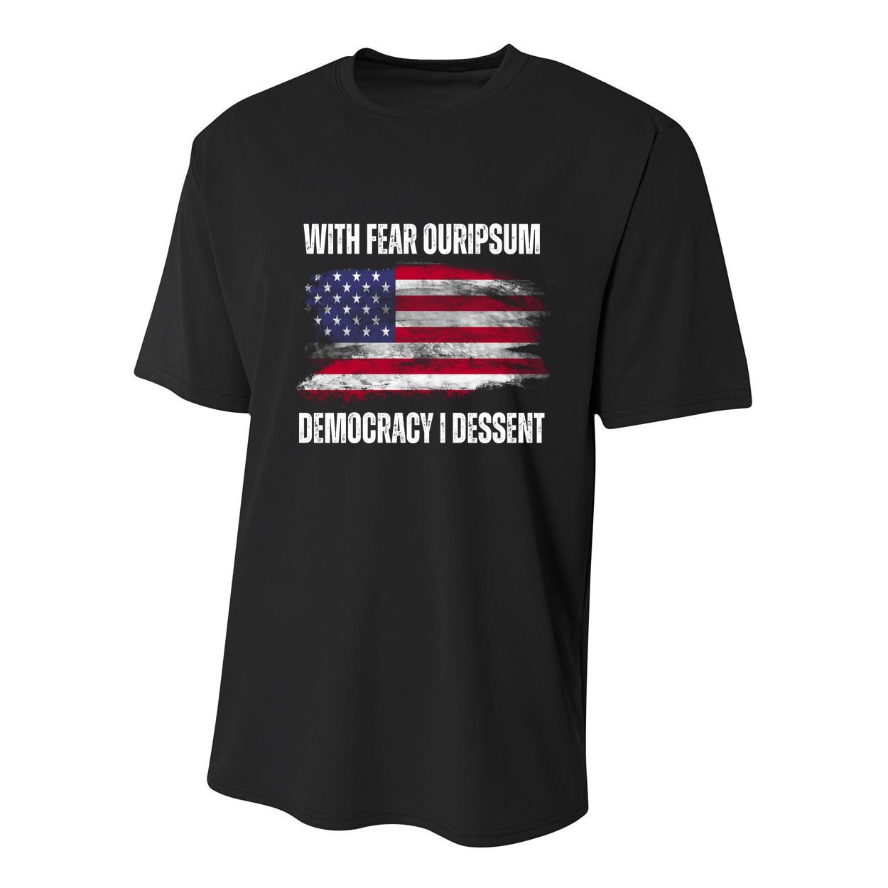 With Fear Ouripsum Democracy I Dessent Usa Flag Youth Performance Sprint T-Shirt