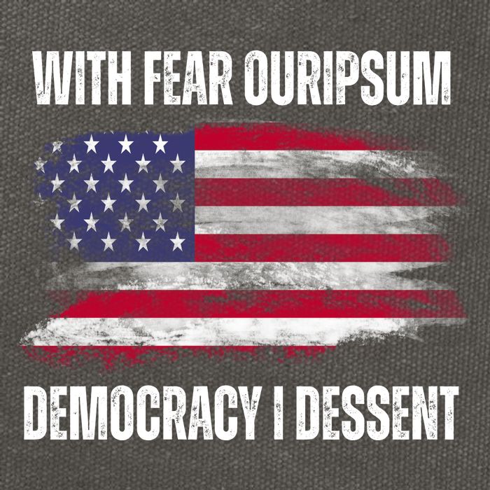 With Fear Ouripsum Democracy I Dessent Usa Flag Cotton Canvas Backpack