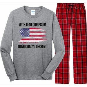 With Fear Ouripsum Democracy I Dessent Usa Flag Long Sleeve Pajama Set