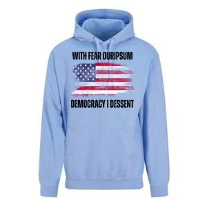 With Fear Ouripsum Democracy I Dessent Usa Flag Unisex Surf Hoodie