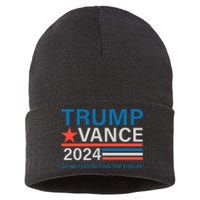 WeRe Focused On The Future Trump Vance Debate Sustainable Knit Beanie