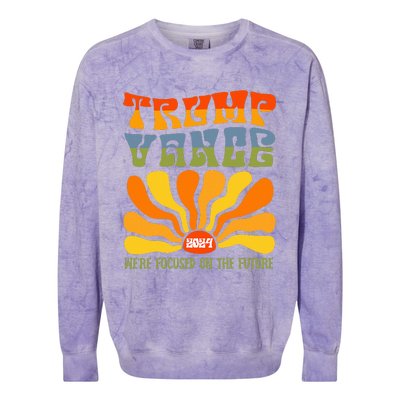 WeRe Focused On The Future Trump Vance Colorblast Crewneck Sweatshirt