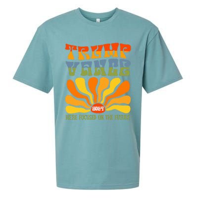 WeRe Focused On The Future Trump Vance Sueded Cloud Jersey T-Shirt