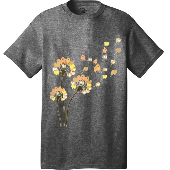 Womens Funny Pomeranian Flower Fly Dandelion Dog Lover T-Shirt