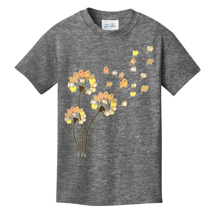 Womens Funny Pomeranian Flower Fly Dandelion Dog Lover Kids T-Shirt