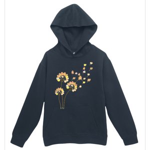 Womens Funny Pomeranian Flower Fly Dandelion Dog Lover Urban Pullover Hoodie