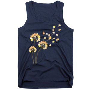 Womens Funny Pomeranian Flower Fly Dandelion Dog Lover Tank Top