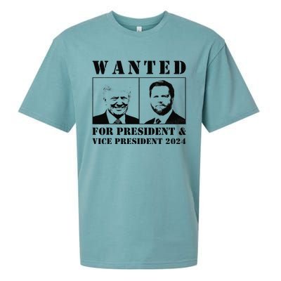 Wanted For President & Vice President 2024 Trump Vance Maga Sueded Cloud Jersey T-Shirt