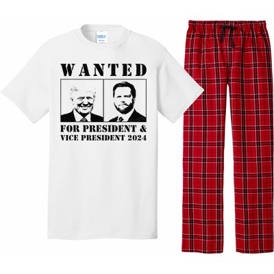 Wanted For President & Vice President 2024 Trump Vance Maga Pajama Set