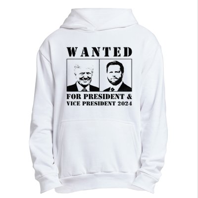 Wanted For President & Vice President 2024 Trump Vance Maga Urban Pullover Hoodie