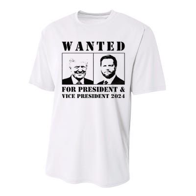 Wanted For President & Vice President 2024 Trump Vance Maga Performance Sprint T-Shirt