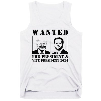 Wanted For President & Vice President 2024 Trump Vance Maga Tank Top