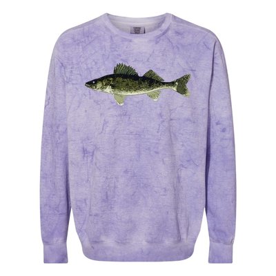 Walleye Fish Pickerel Fishing Lover Fisherman Colorblast Crewneck Sweatshirt