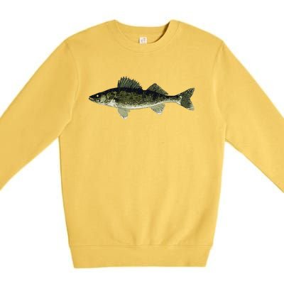 Walleye Fish Pickerel Fishing Lover Fisherman Premium Crewneck Sweatshirt