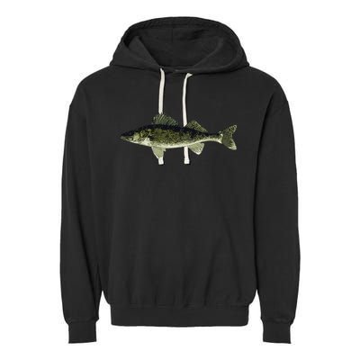 Walleye Fish Pickerel Fishing Lover Fisherman Garment-Dyed Fleece Hoodie