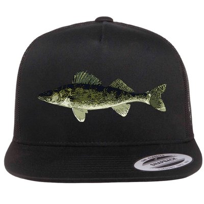 Walleye Fish Pickerel Fishing Lover Fisherman Flatbill Hat