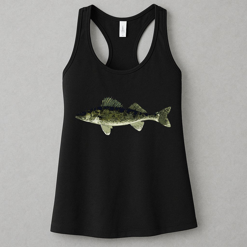Walleye Fish Pickerel Fishing Lover Fisherman Womens Tank Top