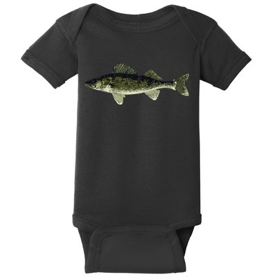 Walleye Fish Pickerel Fishing Lover Fisherman Baby Bodysuit