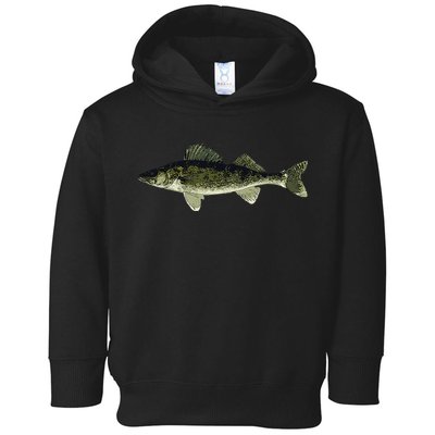 Walleye Fish Pickerel Fishing Lover Fisherman Toddler Hoodie
