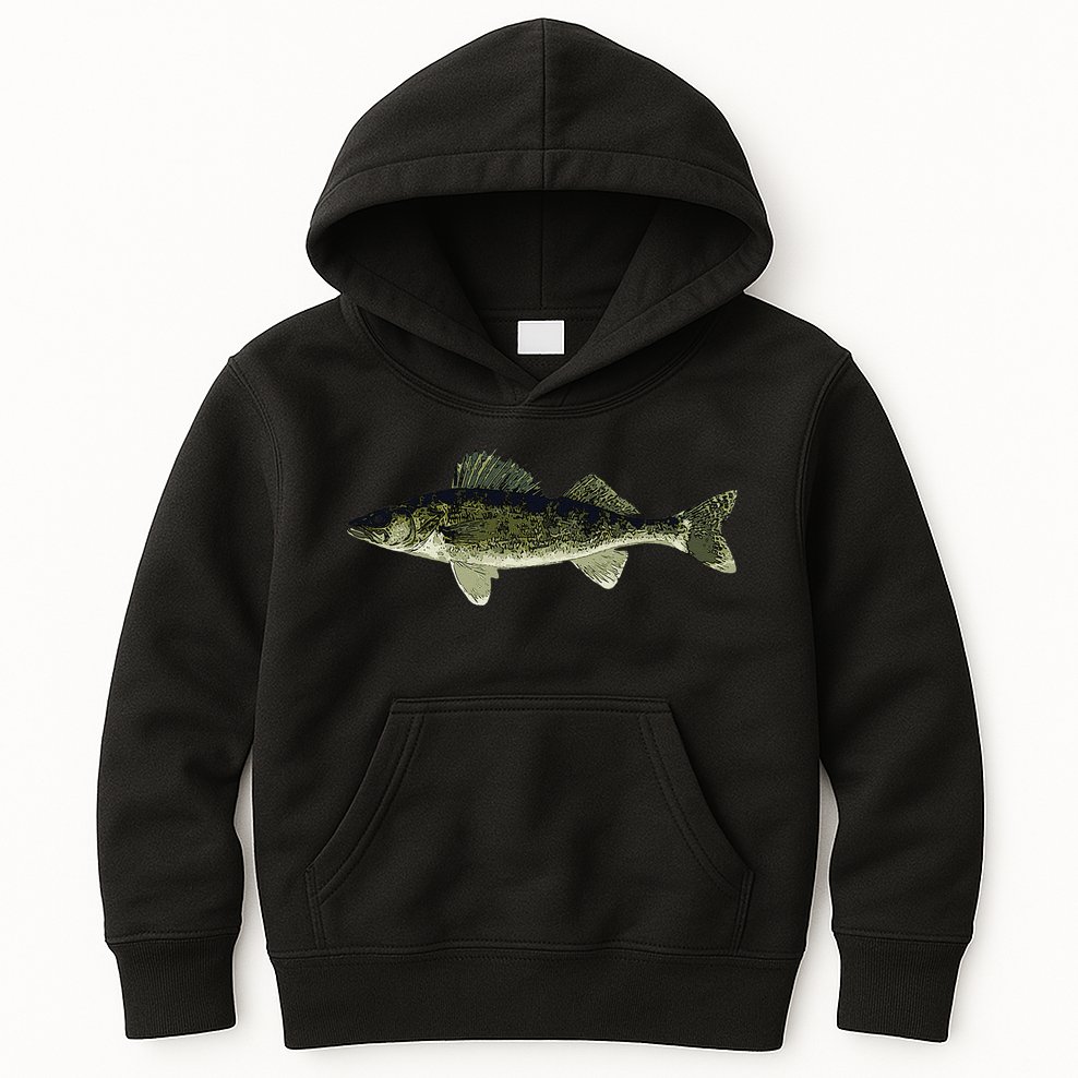 Walleye Fish Pickerel Fishing Lover Fisherman Kids Hoodie