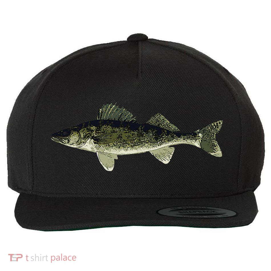 Walleye Fish Pickerel Fishing Lover Fisherman Wool Snapback Cap
