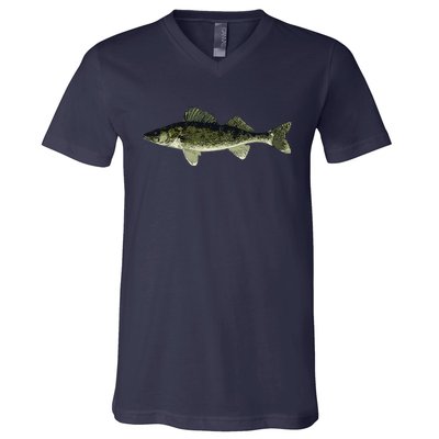 Walleye Fish Pickerel Fishing Lover Fisherman V-Neck T-Shirt