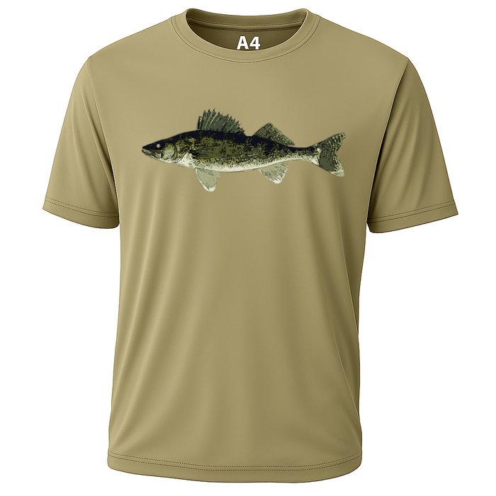 Walleye Fish Pickerel Fishing Lover Fisherman Cooling Performance Crew T-Shirt