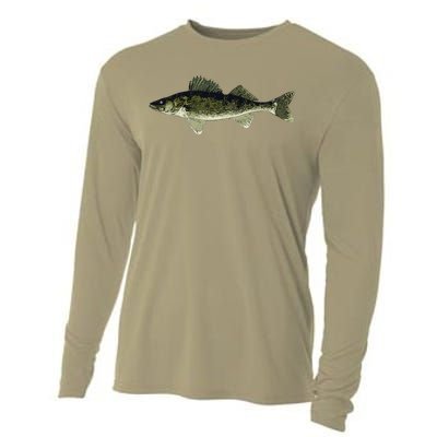 Walleye Fish Pickerel Fishing Lover Fisherman Cooling Performance Long Sleeve Crew