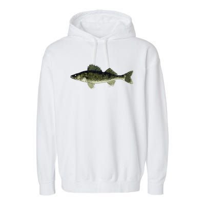 Walleye Fish Pickerel Fishing Lover Fisherman Garment-Dyed Fleece Hoodie