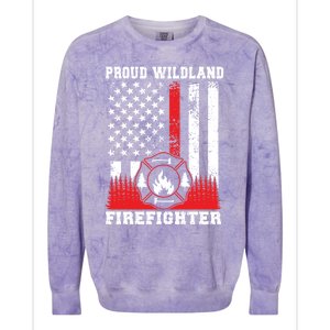 Wildland Firefighter Proud Wildland Fire Gift Colorblast Crewneck Sweatshirt