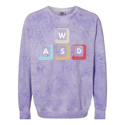 Wasd Funny Pc Video Gamer Wasd Gaming Pc Master Race Great Gift Colorblast Crewneck Sweatshirt