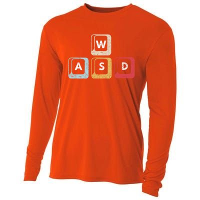 Wasd Funny Pc Video Gamer Wasd Gaming Pc Master Race Great Gift Cooling Performance Long Sleeve Crew