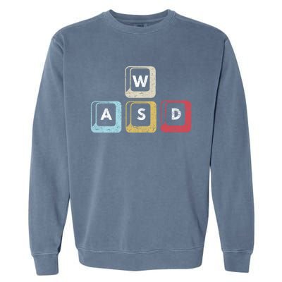 Wasd Funny Pc Video Gamer Wasd Gaming Pc Master Race Great Gift Garment-Dyed Sweatshirt