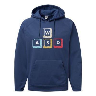 Wasd Funny Pc Video Gamer Wasd Gaming Pc Master Race Great Gift Performance Fleece Hoodie