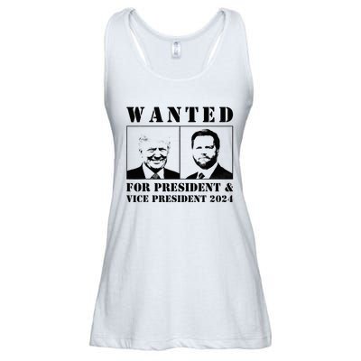 Wanted For President 2024 Trump Mugshot Ladies Essential Flowy Tank