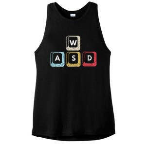 Wasd Funny Pc Video Gamer Wasd Gaming Pc Master Race Gift Ladies PosiCharge Tri-Blend Wicking Tank