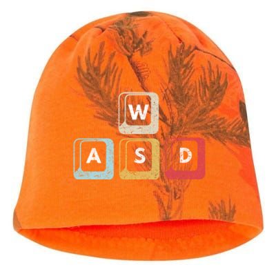 Wasd Funny Pc Video Gamer Wasd Gaming Pc Master Race Gift Kati - Camo Knit Beanie