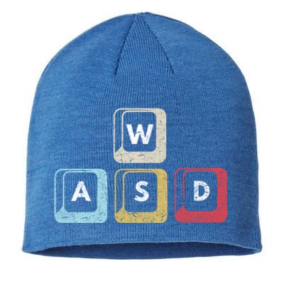 Wasd Funny Pc Video Gamer Wasd Gaming Pc Master Race Gift Sustainable Beanie