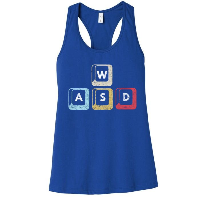 Wasd Funny Pc Video Gamer Wasd Gaming Pc Master Race Gift Women's Racerback Tank