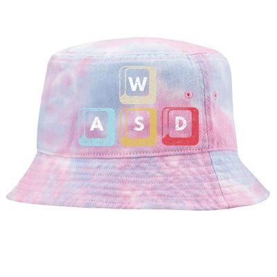 Wasd Funny Pc Video Gamer Wasd Gaming Pc Master Race Gift Tie-Dyed Bucket Hat